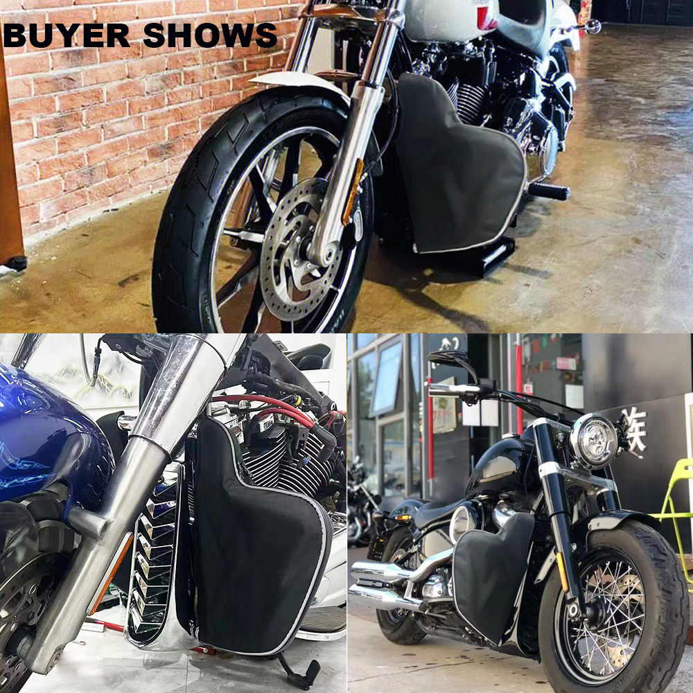 Motorcycle Soft Lowers Chaps Engine Guard Cover Leg Warmer Bag Waterproof For Harley Softail Breakout Fat Boy Slim FXDB 2018-23