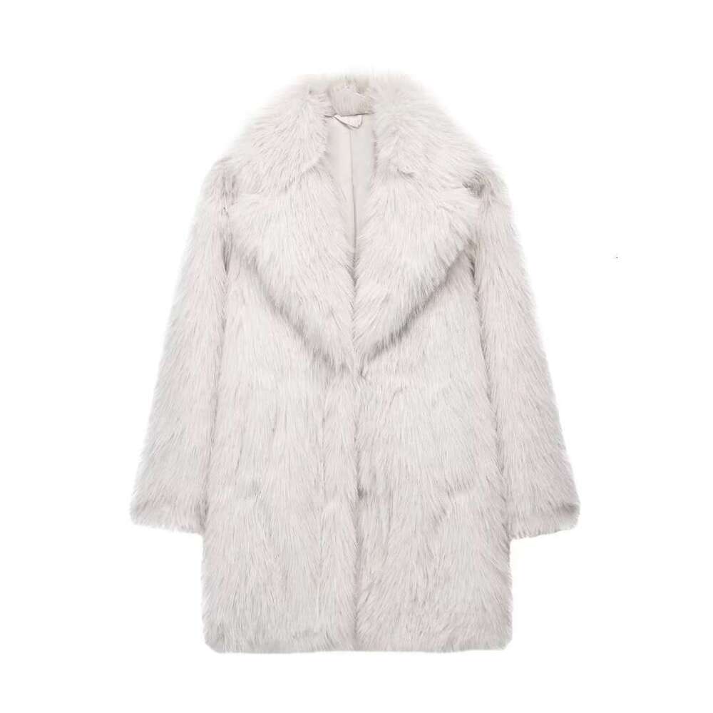 shanshi fur coat women Women's clothing autumn and winter new item lapel faux fur effect warm coat jacket