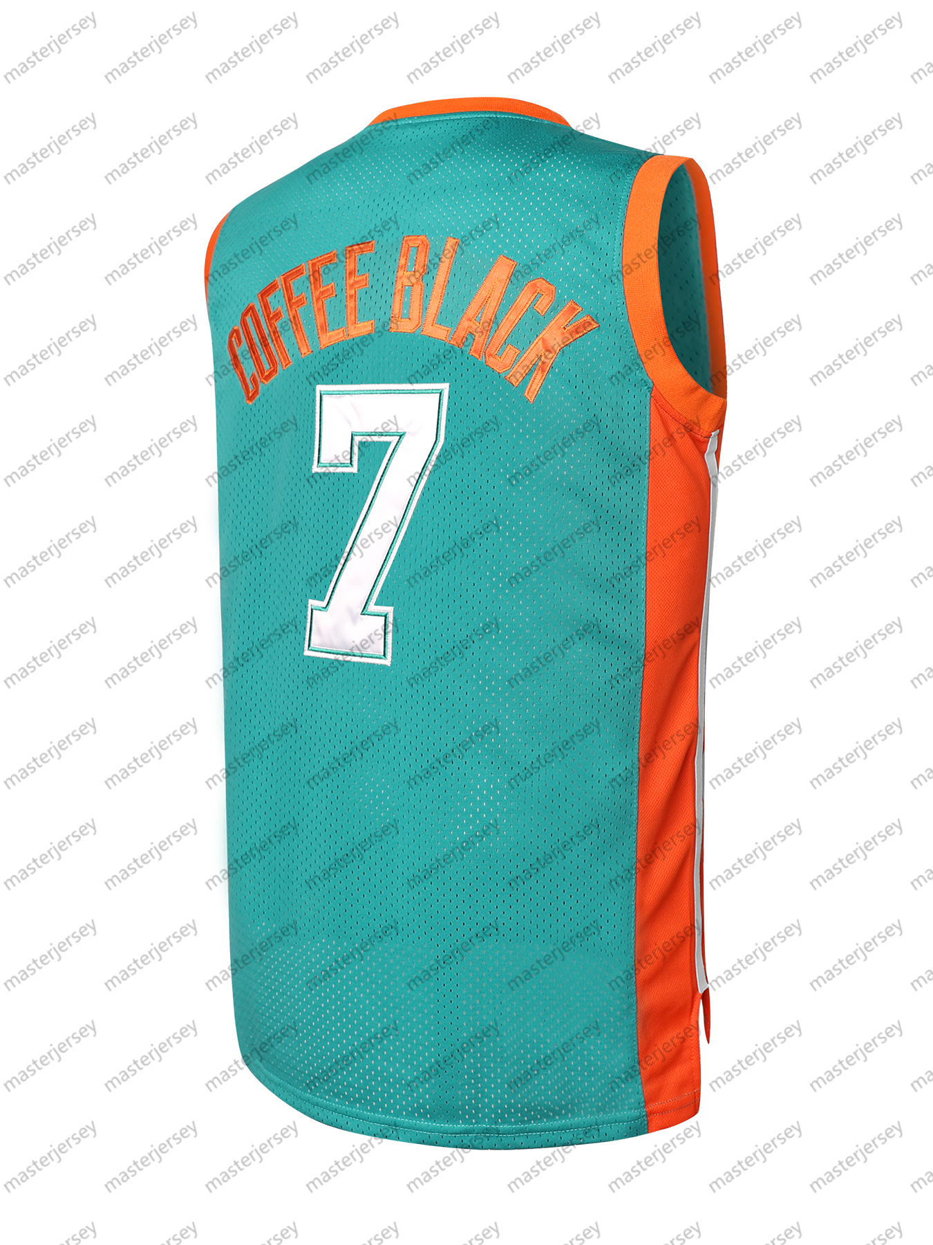 #7 COFFEE BLACK Men's Basketball Jersey Sweatshirt - Embroidered Movie Mesh Letters & Numbers, Crew Neck Sleeveless Training Vest, Loose Fit Athl