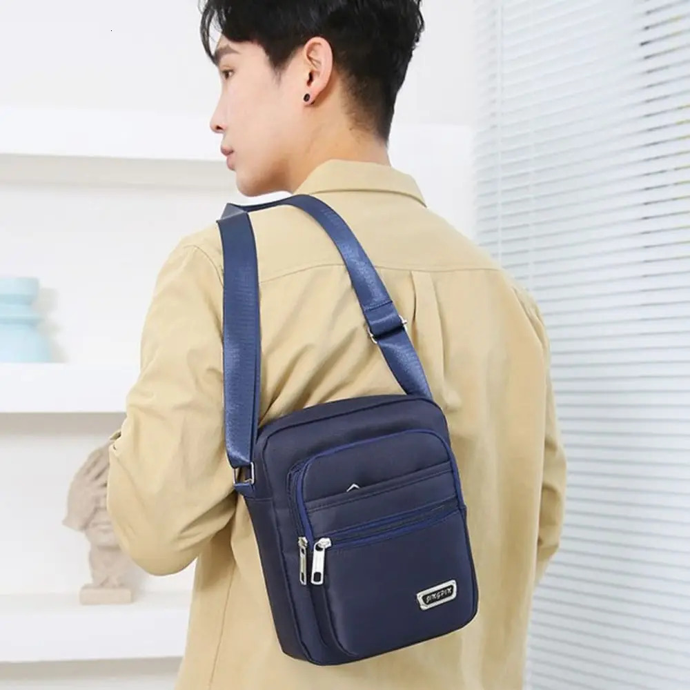 Men Crossbody Bags Male Nylon Shoulder Boy Messenger Man Handbags for Travel Casual Large Satchel Grey 241111