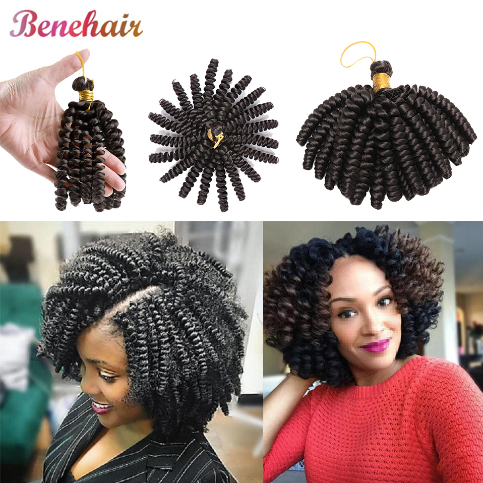 Benehair inch Short Jaican Braids Crochet Hair Synthetic Ombre Black Brown Wine Red Curly braids for black women 5