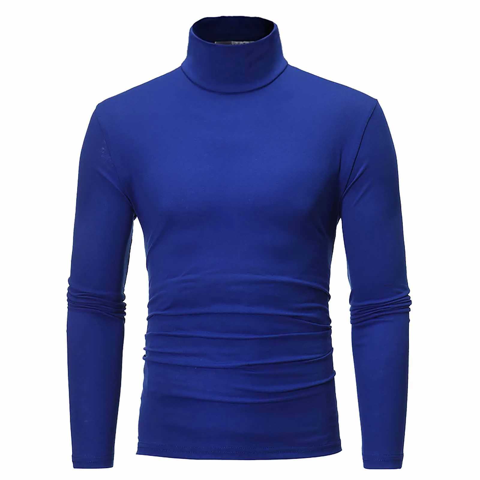 Solid color mens autumn turtle neck long sleeved ultra-thin zipper sweater top winter outdoor fashion top sweater W2411111