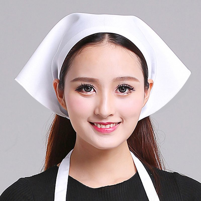 Japanese Style Womens Mens for Triangle Headscarf Towel Chef Hat Kitchen Restaurant Work Bakery Cafe Shop Solid Turban Cap