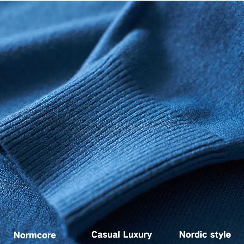 Autumn and winter cashmere mens business sweater youth half turtle collar pull-down shirt thick and warm cashmere sweater W2411111