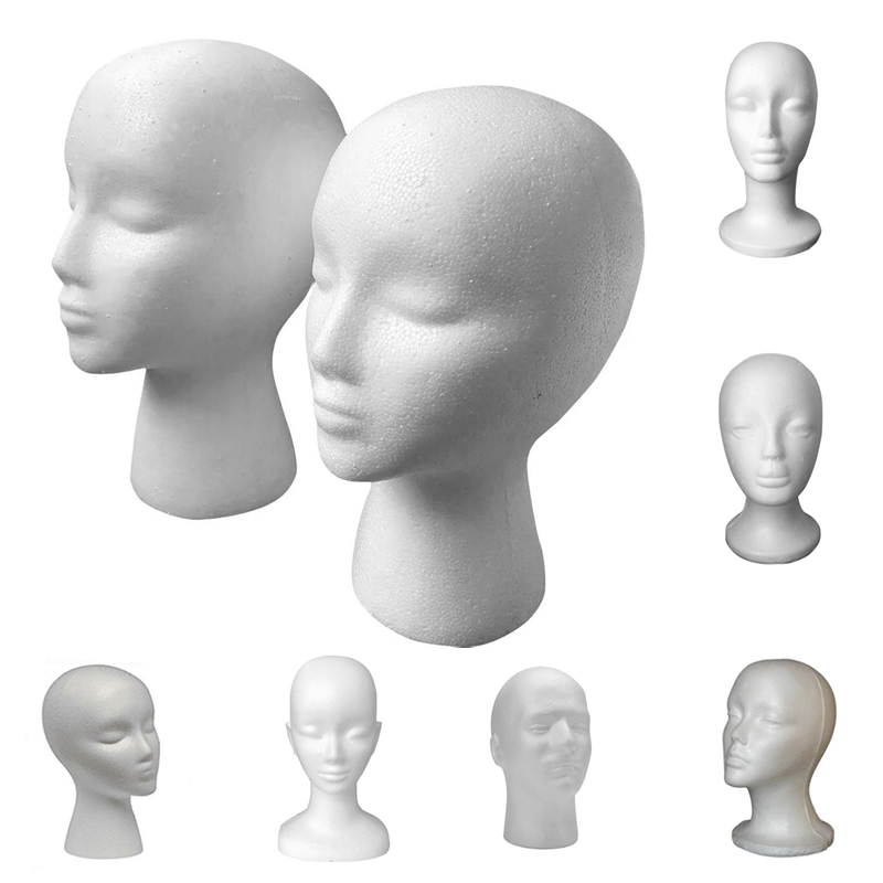 Foam Dummy Head Model Mannequin Head Female Male Hat Glasses Wig Display Props Bubble Mannequin Head