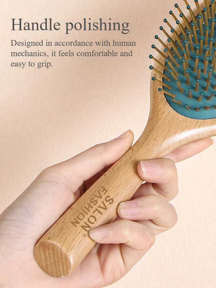 High quality wooden comb professional health paddle hair care pad hair removal massage brush hair brush scalp care healthy comb W241112