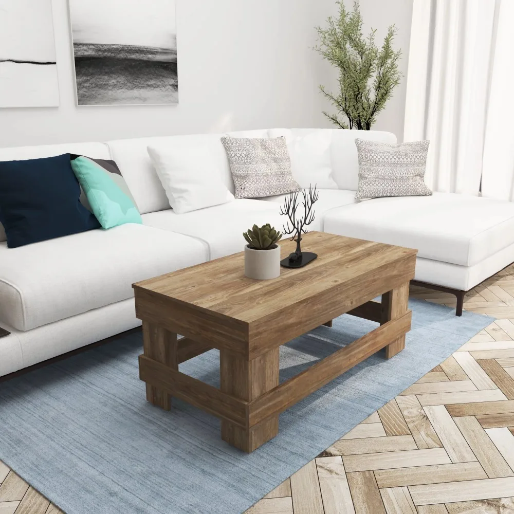 Woven Paths Reclaimed Wood Coffee Table, Natural