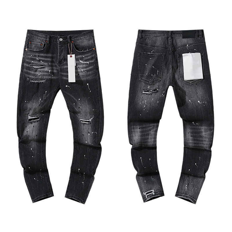 Men's Jeans Black American Retro Instagram Influencer Design Casual Y2k Tight Height Street Jeans