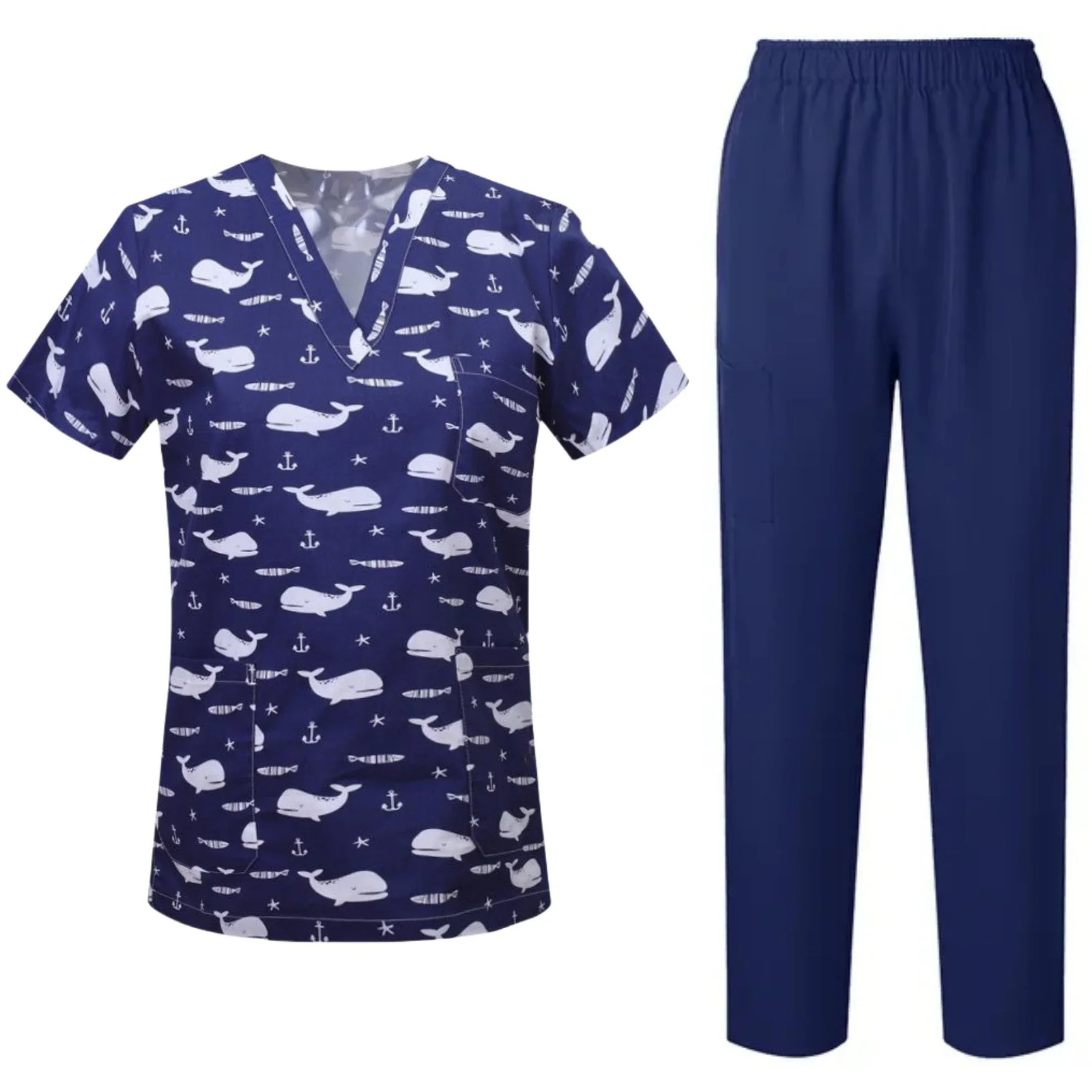 Wholesale Printing Scrubs TopsPants Uniformes Clinicos Mujer Pet Doctor Work Clothes Cotton Scrubs Workwear Women Uniforms 241112