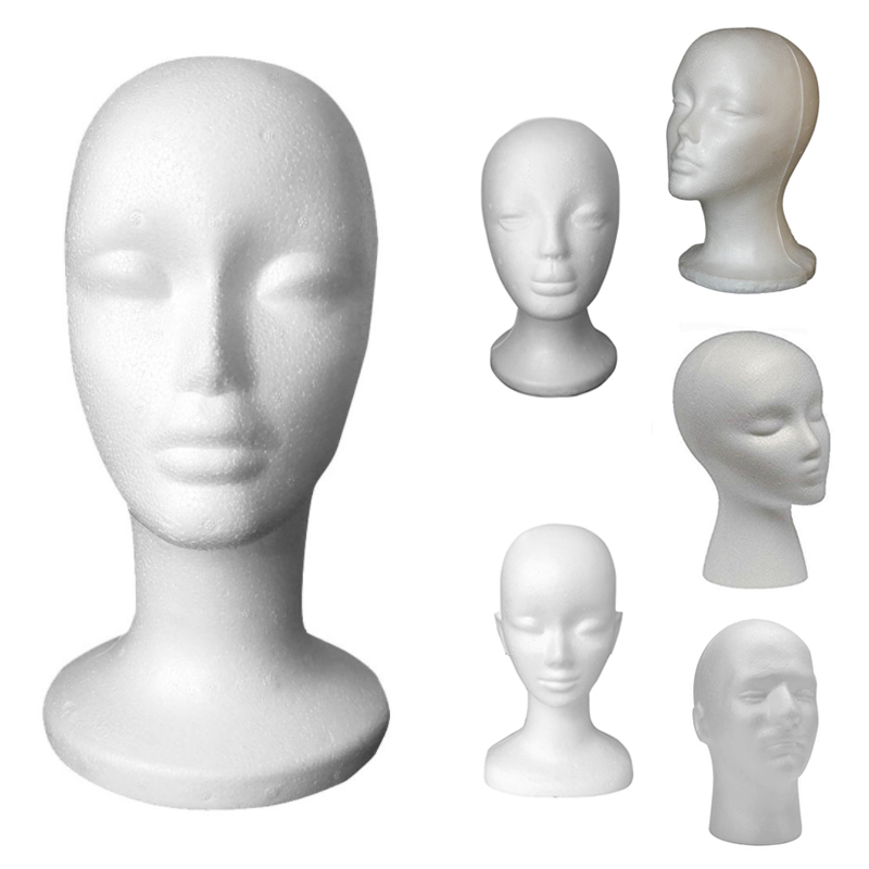 Foam Dummy Head Model Mannequin Head Female Male Hat Glasses Wig Display Props Bubble Mannequin Head