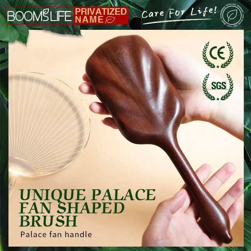 Luxury Sandalwood Hair Brush Womens Customized Wide Toothed Paddle Hair Brush Wooden Comb for Hair Massage Scalp Brush Brosse Cheveux W241112