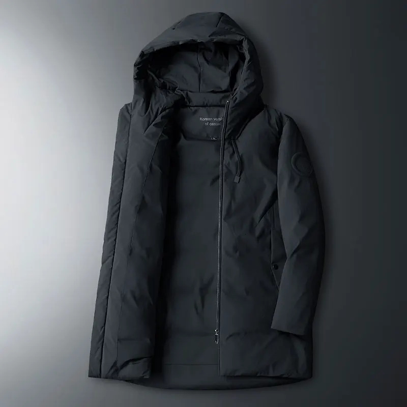 Jacket Men Hooded Warm Thick Down Parkas Portable Fashion Mid-length Plus Size 8XL Male Puffer Coats 241111