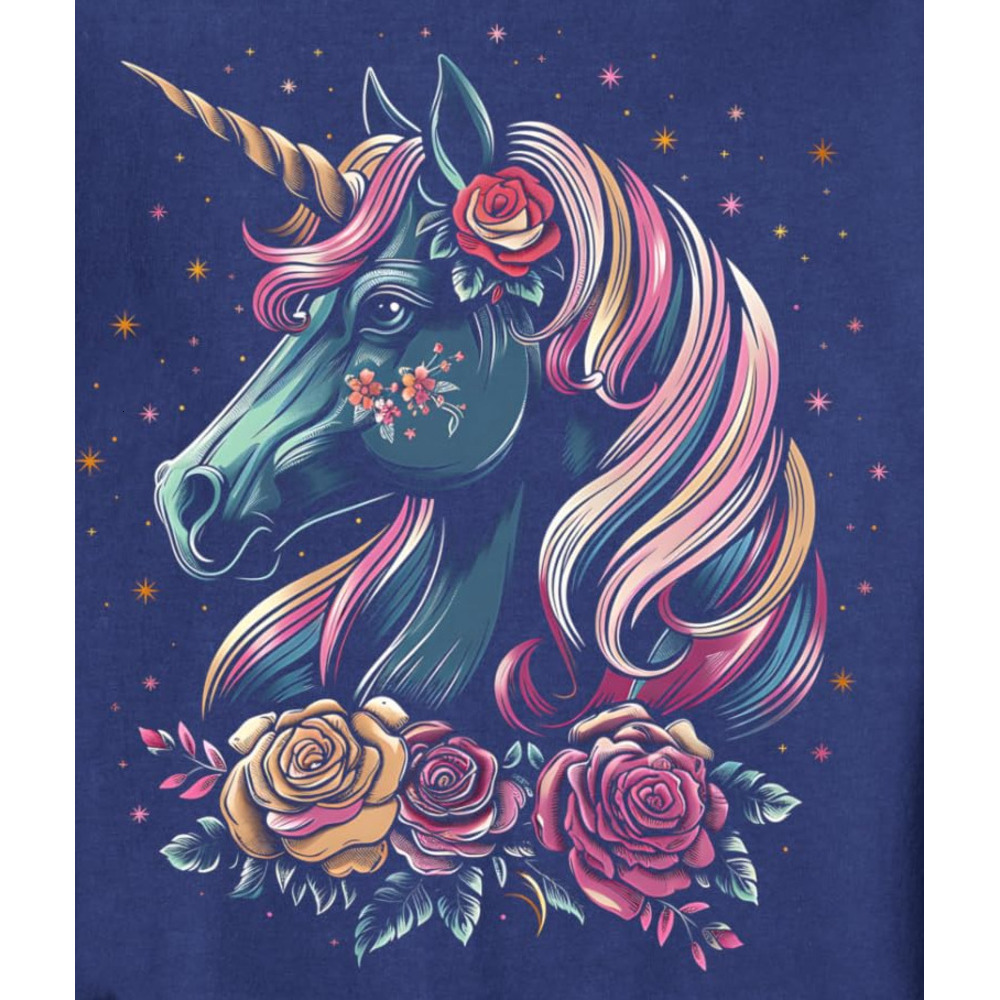 Long Sleeve Shirts for Men sweatshirt Unicorn Floral Dream Fantasy Horse Design Graphic Tees Sweatshirt T shirt Tee Streetwear Casual tops clothes