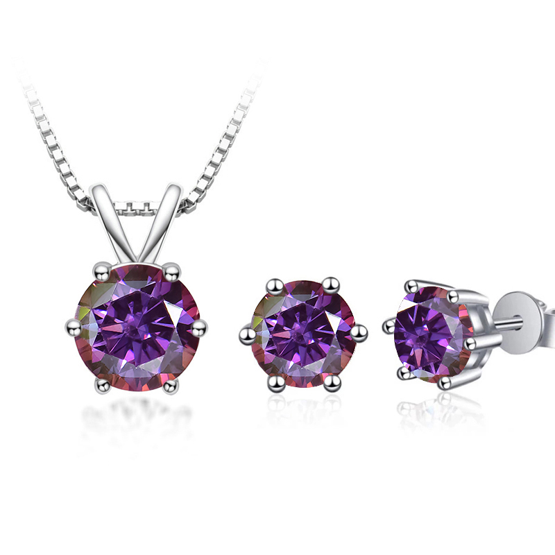 JoyceJelly 3CT Moissanite Jewelry Set with GRA Sterling Sier Necklace Earrings Wedding Fine Jewerly Pass Dis Tester fc419