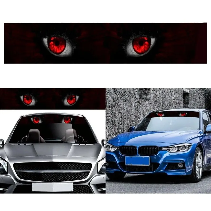 1PC 3D Effect Wild Beast Car Stickers Front Windshield Auto Banner Vinyl Decals for Window Sunscreen Automobile Decoration