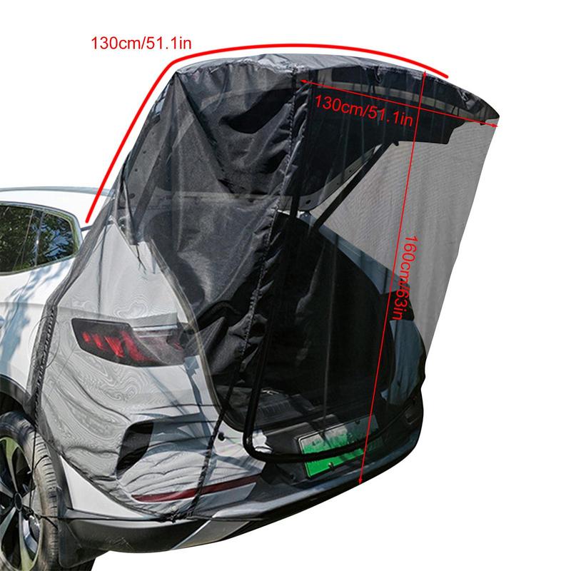 SUV Trunk Tailgate Mosquito Net Tent Car Tailgate Sunshade With Zipper Breathable Insect-proof UV-proof SUV Trunk Curtain 8c31a