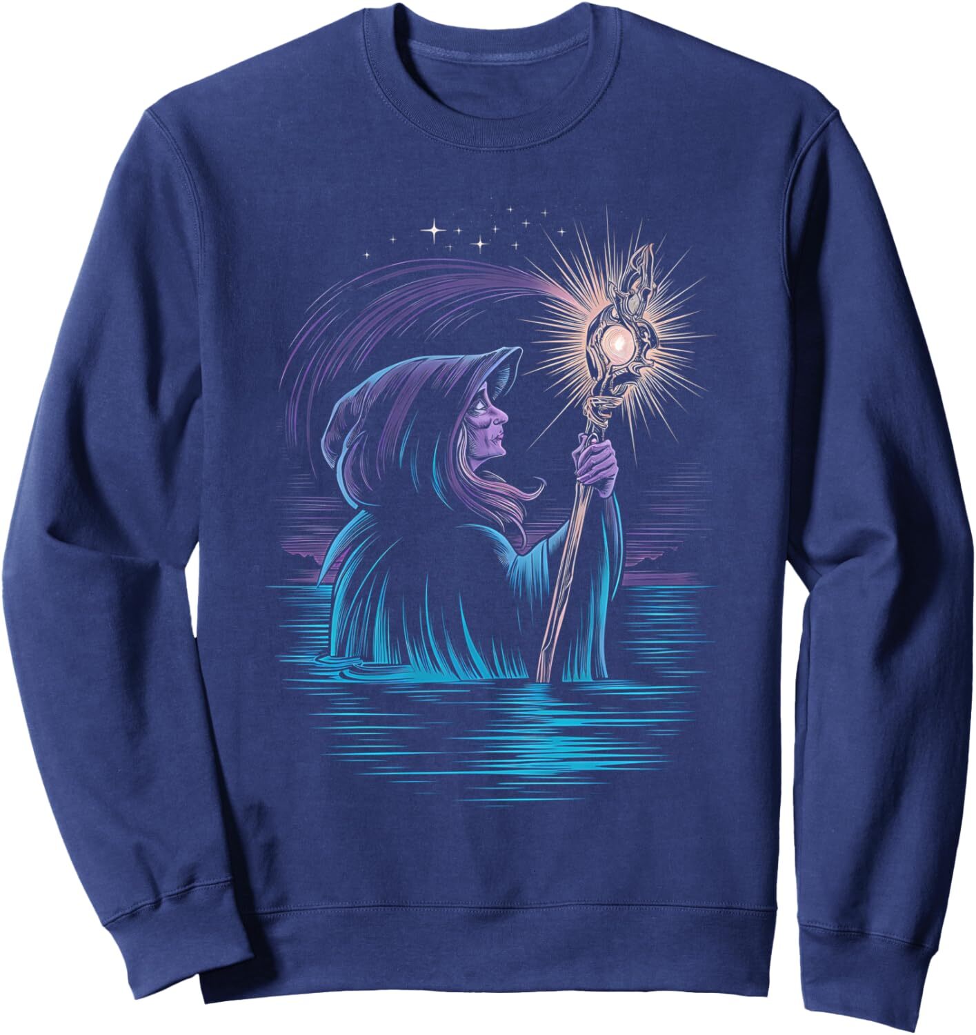 Long Sleeve Shirts for Men sweatshirt Wizard Enchanted Staff Magic Spell Illustration Graphic Tees Sweatshirt T shirt Tee Streetwear Casual tops cloth