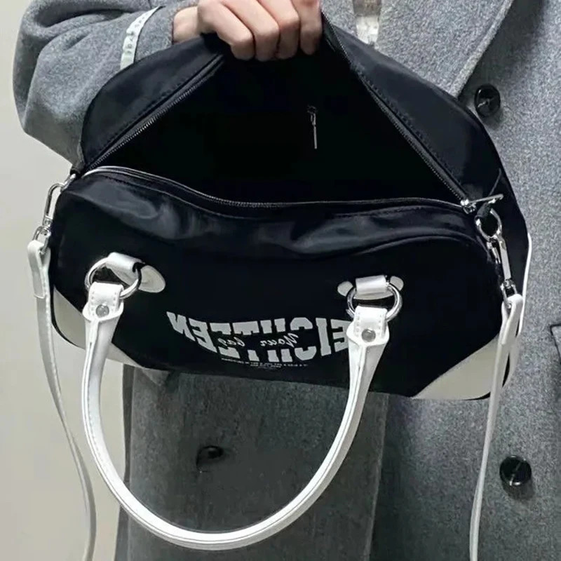 HAEX Vintage Womens Bag Trend LA Style Fashion Large Capacity Boston Casual Daily Nylon Crossbody Shoulder Bolso Mujer 241111