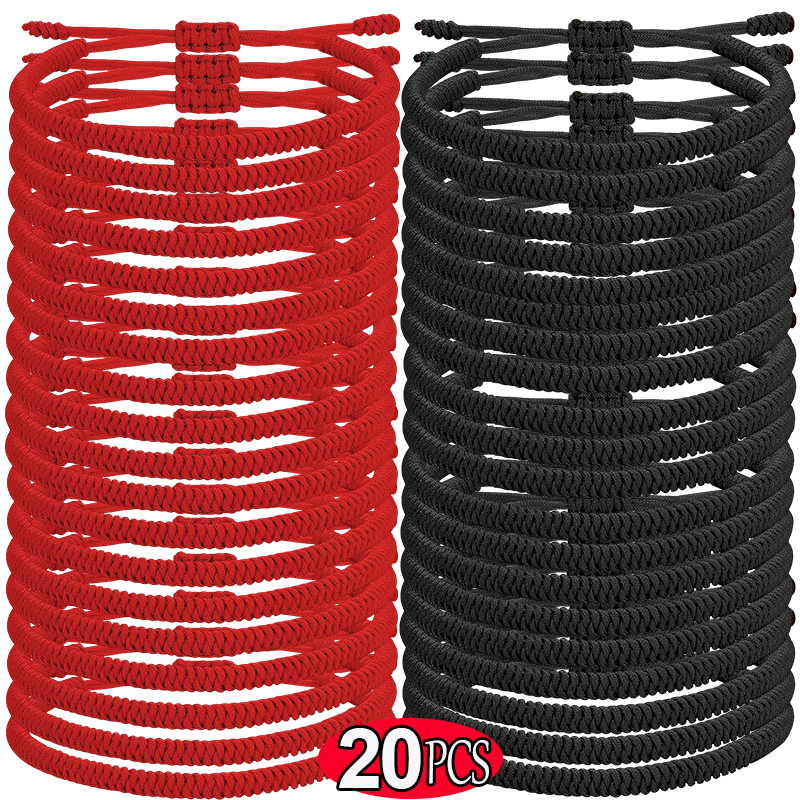 Red Rope Braided Bracelet Lucky Men Women Thread Black Bracelets Bangles Handmade Wristband Jewelry Friendship Couple Lover Gift c63da