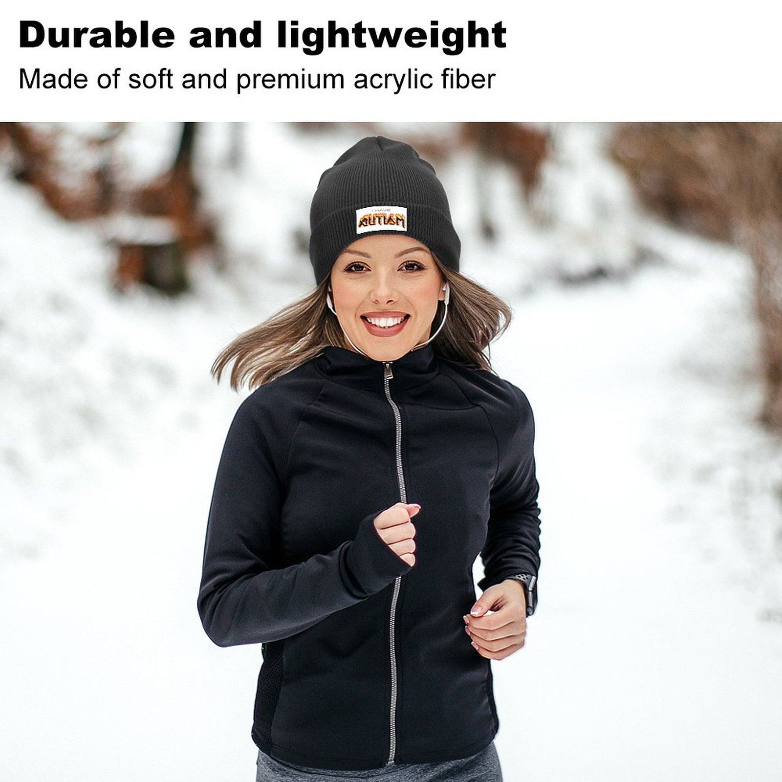 I Have Autism Word Art Knitted Wild Beach Bag Ball Cap beach hat Hat For Men Women's