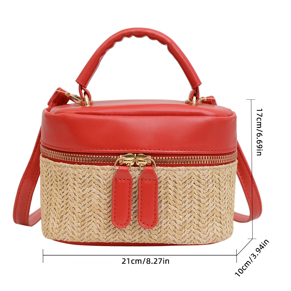 Summer for Women Straw Shoulder Bags Rattan Crossbody Beach Woven Top Handle Bag Box Raffia Casual Handbags