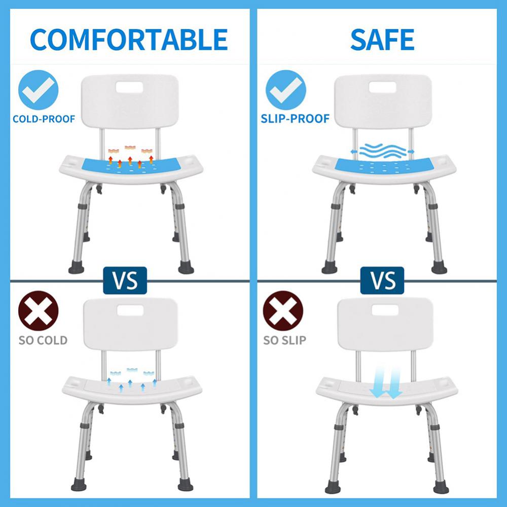 Adjustable Elderly Bathroom Seat Anti-skid Bath Chairs For Elderly Squat Toilet Stool For Shower Special Chair Home Chair Seat