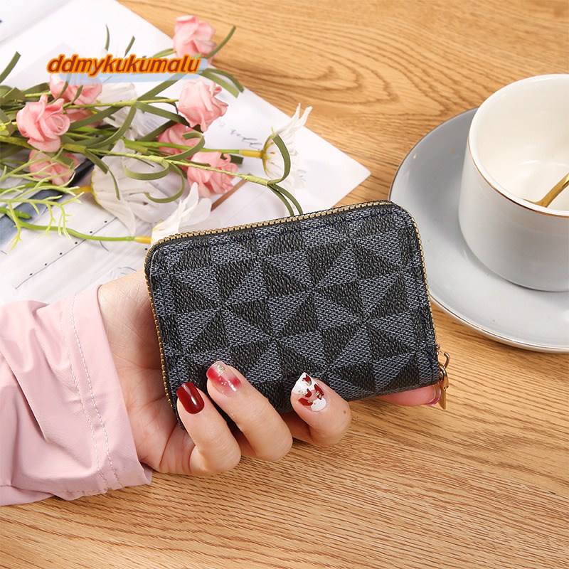 Fashionable Small Women's ID Card Cover Zero Wallet One piece Zipper Bag #4 ddmykukumalu