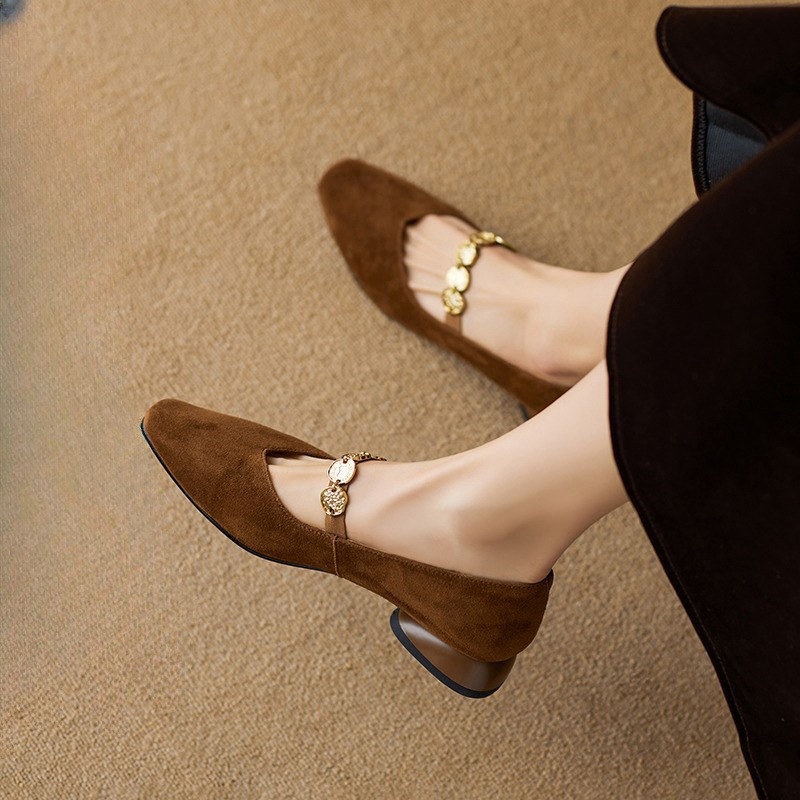 Womens Dress Shoes:Fashion Design Retro Vintage Style Square Toe Mary Jane Shoes Comfort Versatile,Black/Coffee,Free shipping dh910320090