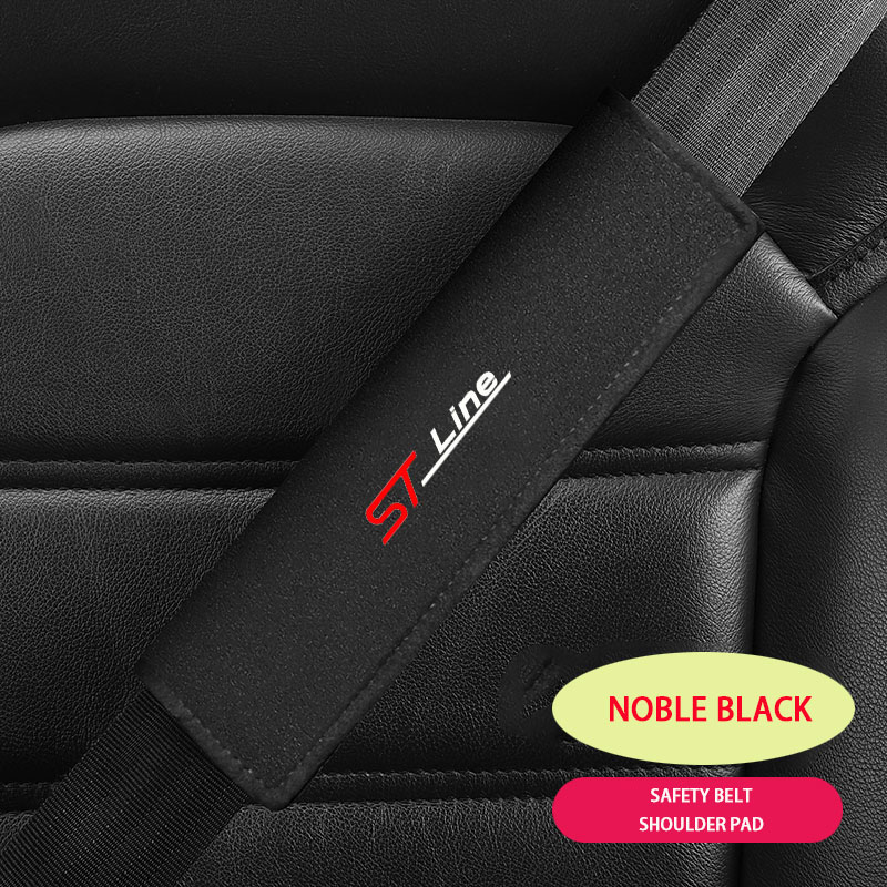 Car Styling Seat Belt Cover Suede Seatbelt Shoulder Strap Protector Pads For ford st LINE stline kuga fiesta car Accessories ff797