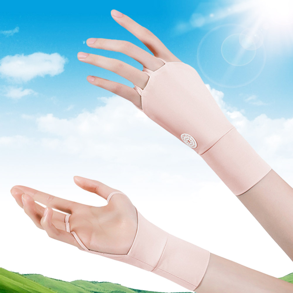 Women Open Fingered Gloves Cool Breathable Sun UV Protector Golf Glove Hollow Palm Elastic for Outdoor Practice