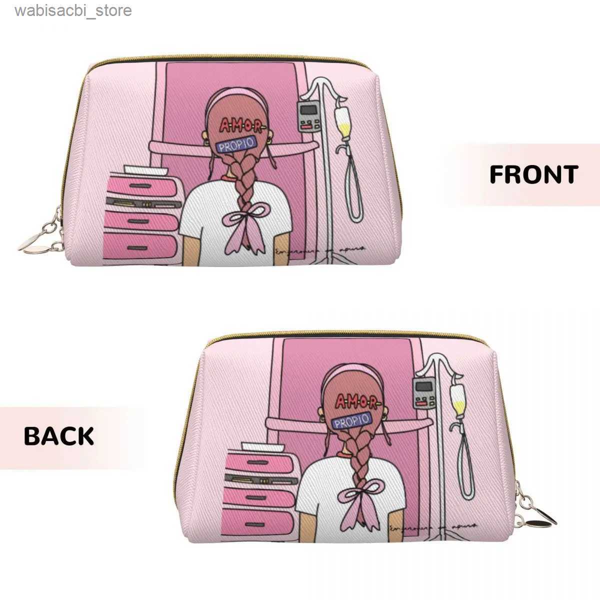 Cosmetic Bags Enfermera En Apuros Leather Makeup Bags Trendy Large Capacity Cosmetic Bags Merch Woman Zipper Beauty Toiletry L49
