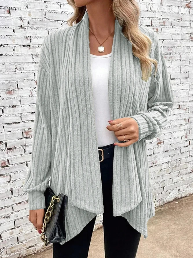 Autumn and Winter Womens Long Sleeve Solid Loose Cardigan Coat Women 241111