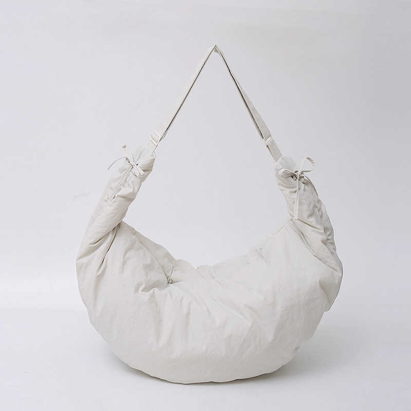 Large Pleated Crescent Wandering Bag Womens Simple Tote Casual Shoulder Bags Large Capacity Crossbody Dumpling Bag 241112