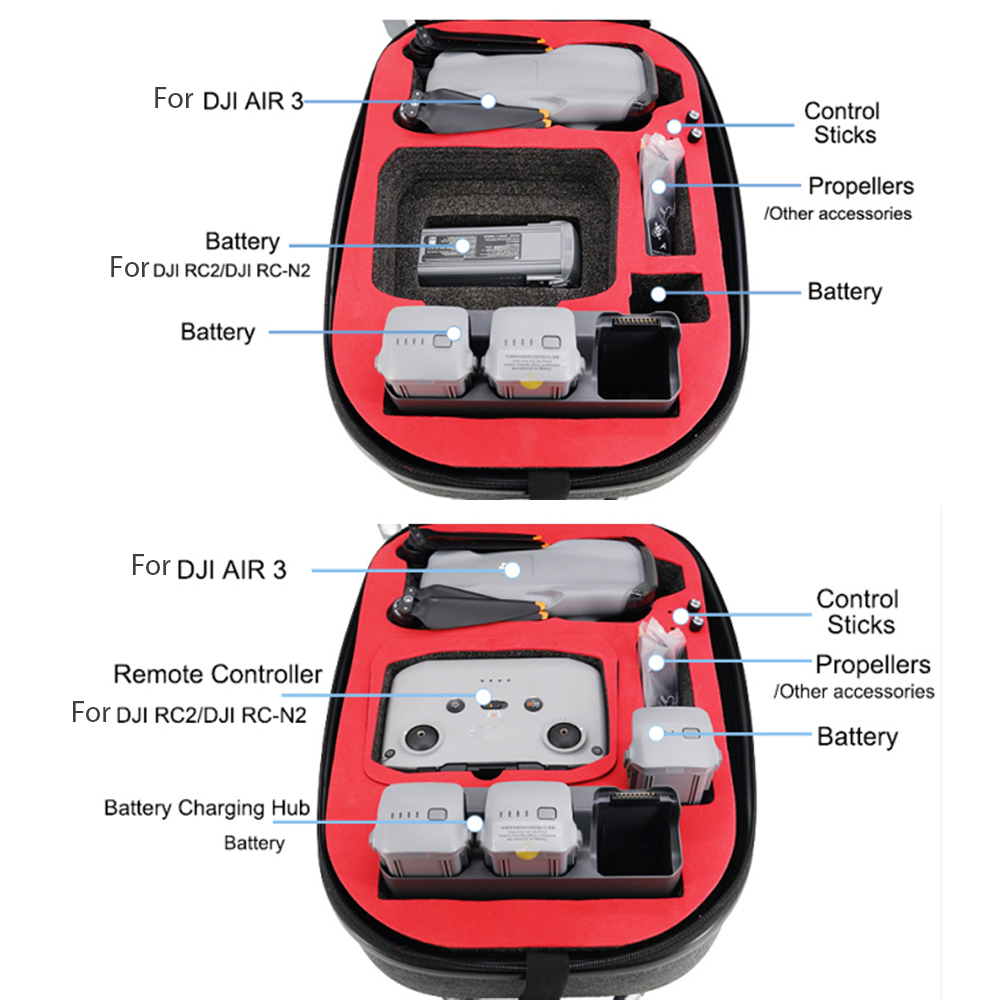 Backpack For DJI Air 3(RC 2/RC N2) Hard Bag Waterproof Travel Case Portable Shoulder Bag Carrying Bag Drone Accessories 17d48