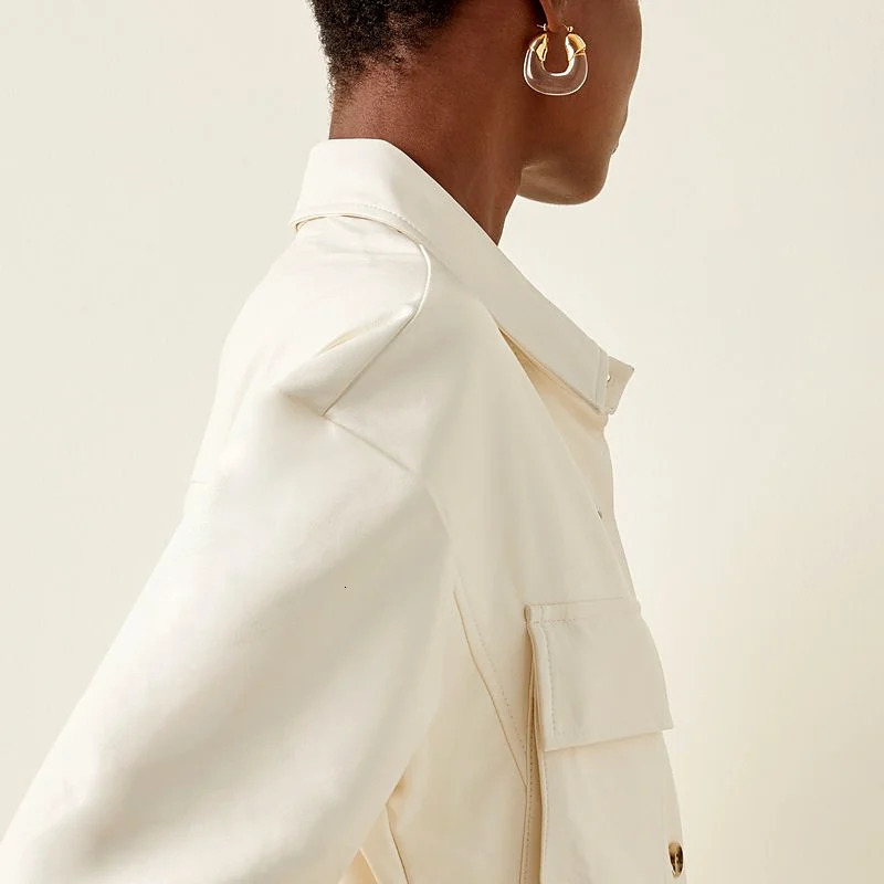 Brass 18K gold resin transparent declaration ring earrings womens jewelry punk party dress runway South Korea Japan 241112