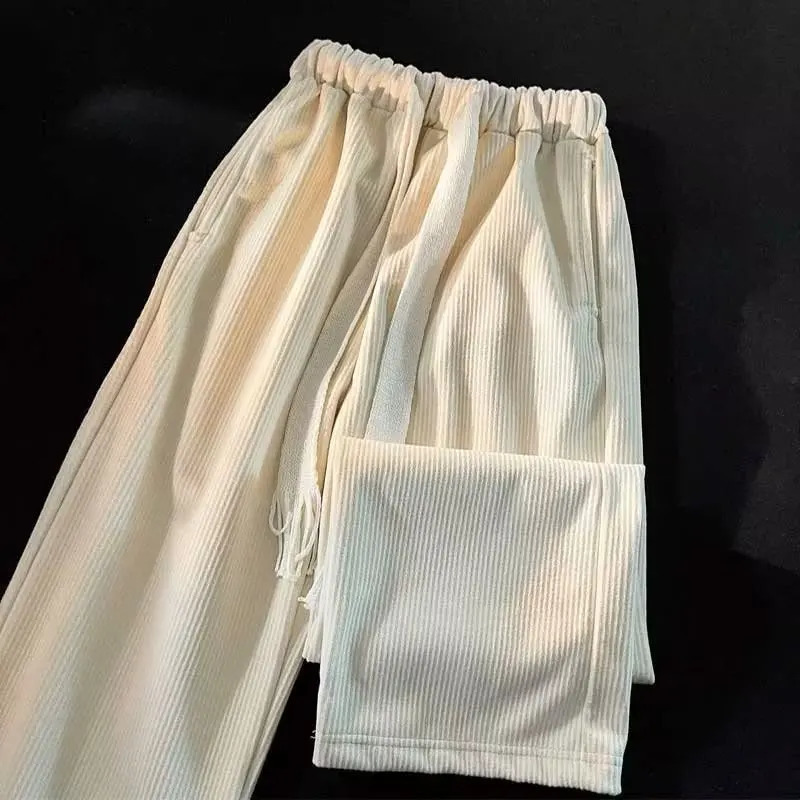 n casual pants mens trend ins loose youth hoodies spring and autumn straight-leg wide-legged athletic pants 241112