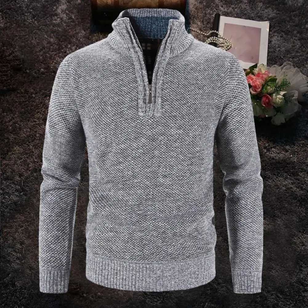 Mens Pullover sweatshirt slim fit casual turtle neck high-quality mens winter thick warm standing collar cardigan 3XL W2411111