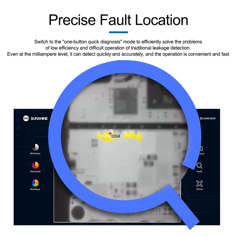 SUNSHINE TB-03S Infrared Rapid Thermal Camera IIT ShortCam Lite Thermal Imaging Camera PCB Short Circuit Quick Diagnosis Tools 89a36