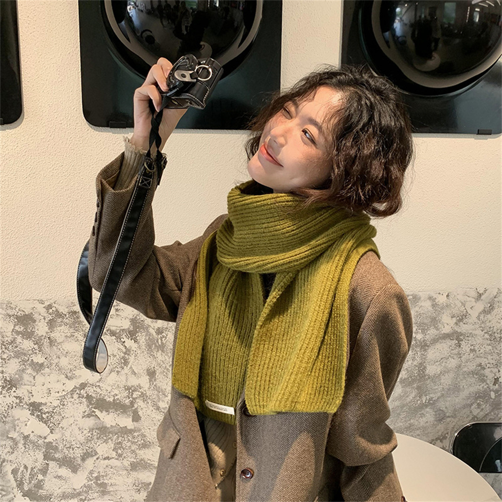 Korean Scarves for Women Winter Warm Cashmere Knitting Scarf Unisex Thickened Wool Scarf Japanese Couple Neck Scarf Accessories b85e4