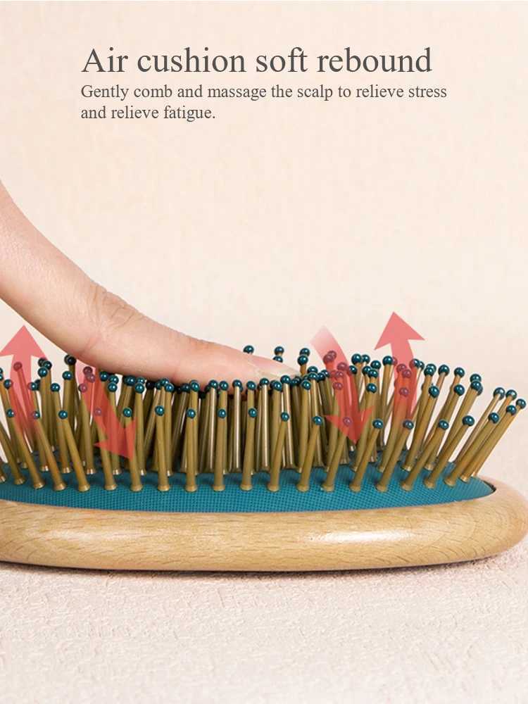 High quality wooden comb professional health paddle hair care pad hair removal massage brush hair brush scalp care healthy comb W241112