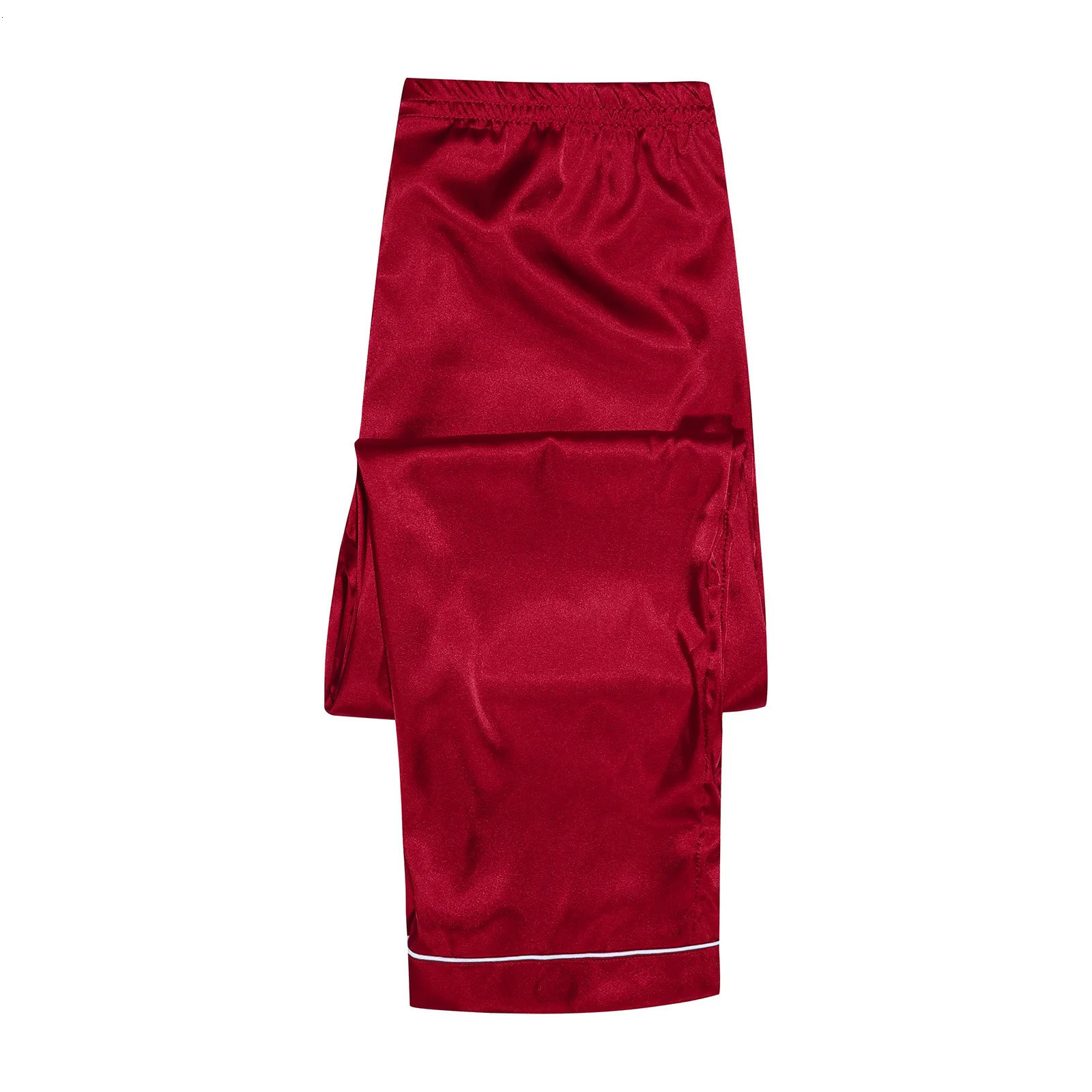 Red Womens Satin Pajama Sets 2 Piece Family Outfits Mother Sleepwear Christmas Home Clothes Pyjamas Suits Ice Silk Homewear 241112