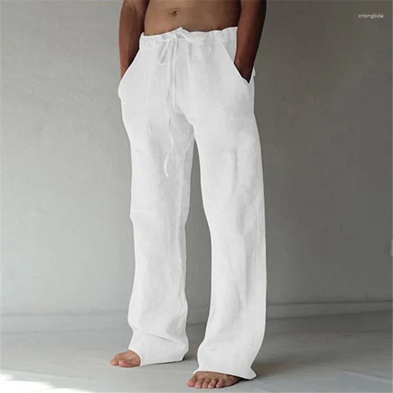 Mens Pants Cotton Linen Casual Male Shorts Breathable Trousers Fitness Streetwear For Men Clothing Jogging Autumn Summer