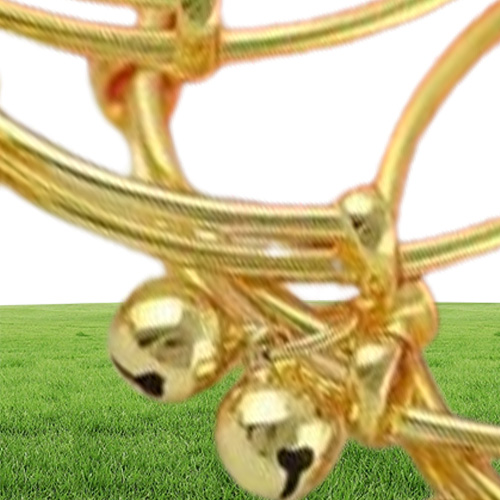 Jewelry Baby Bells Bracelet Bangles 24K Yellow Gold Color Bangles Bracelet for Babies Kids