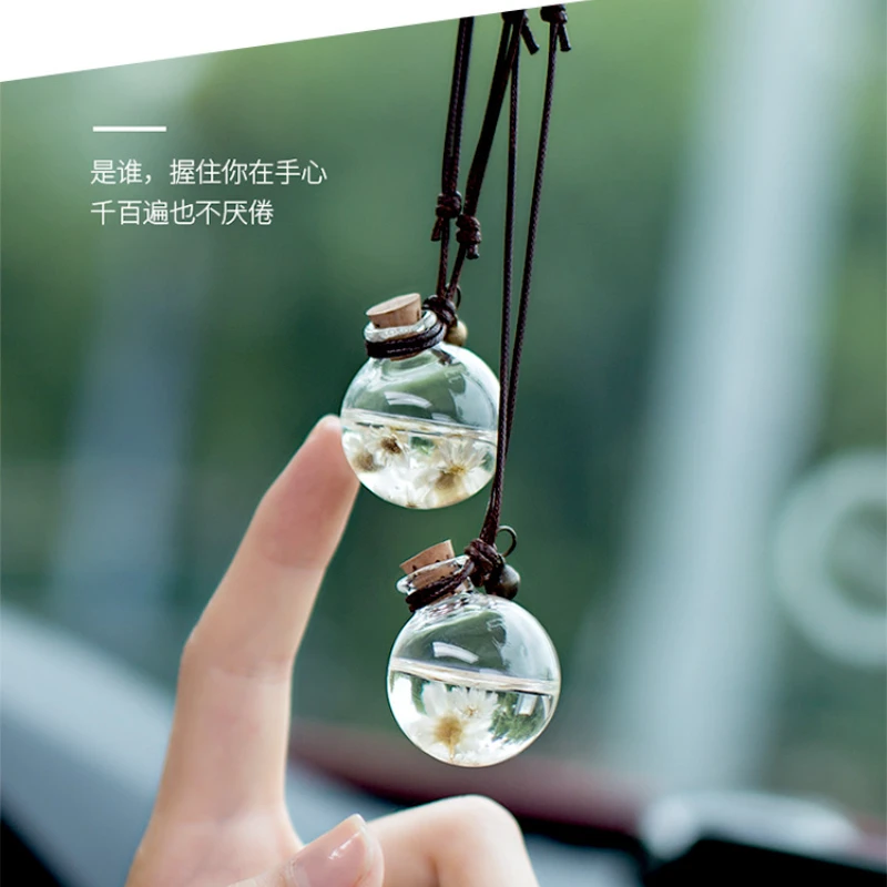 Car Hanging Perfume Pendant Fragrance Air Freshener Empty Glass Bottle For Essential Oils Diffuser Automobiles Ornaments ba213 5 34977