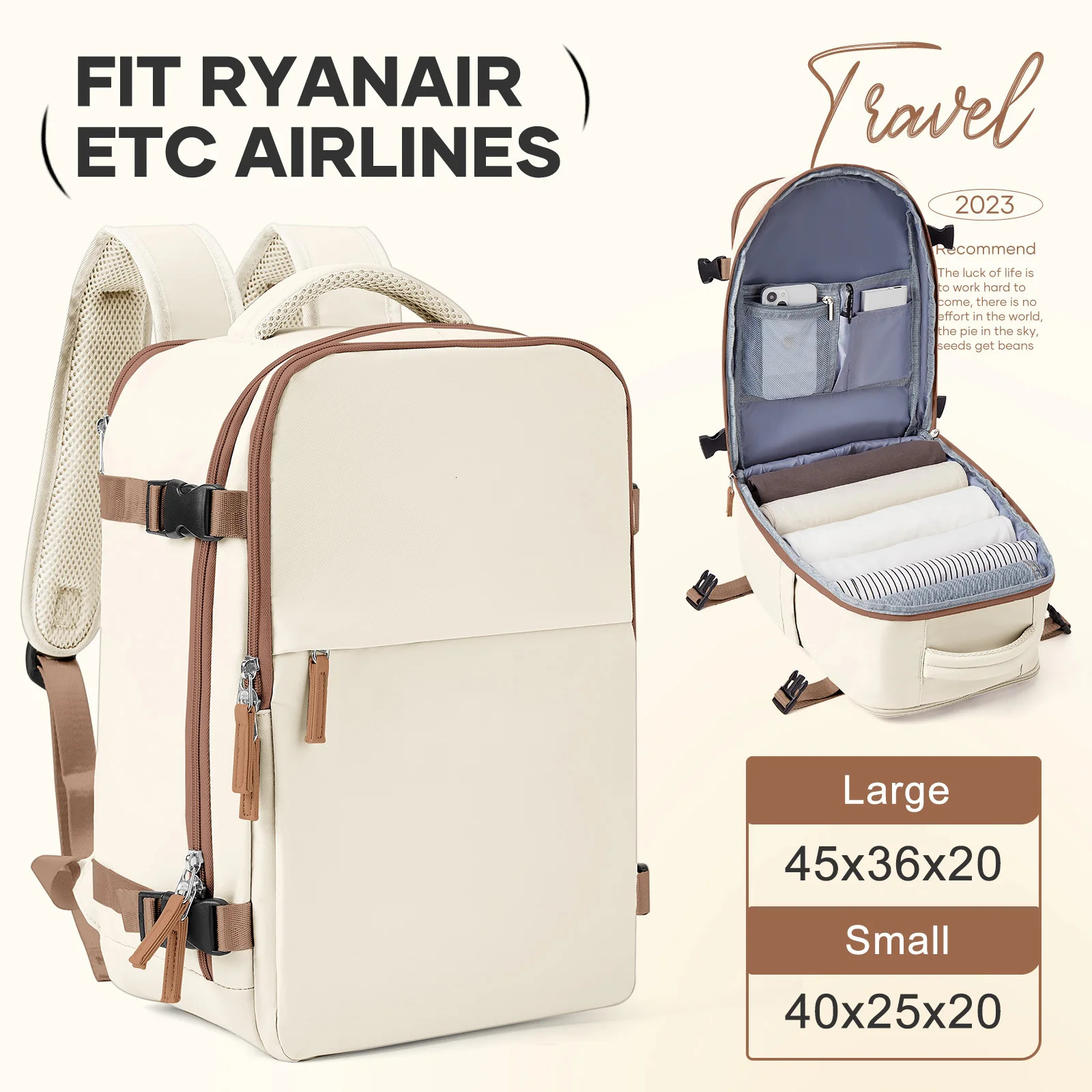 Cabin Bag 40x20x25 Ryanair Backpack Easyjet 40x20x25 Carry-On Luggage on Airplane Laptop Bag Hand Luggage Travel Backpack 241111