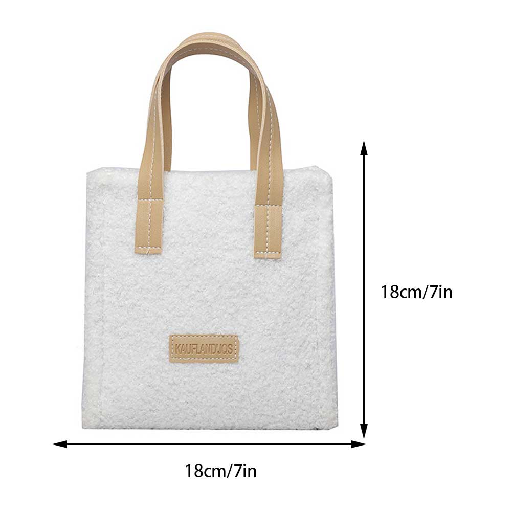Casual Women Small Plush Shoulder Bag Lamb Wool Like Fabric Crossbody Bags Totes Ladies Cloth Zipper Purse Mobile Phone Handbag