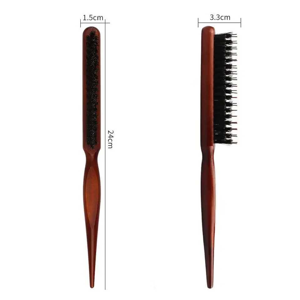 Beauty salon teasing hair DIY brush bristle wood comb fine line comb hair extension professional styling tool W241112