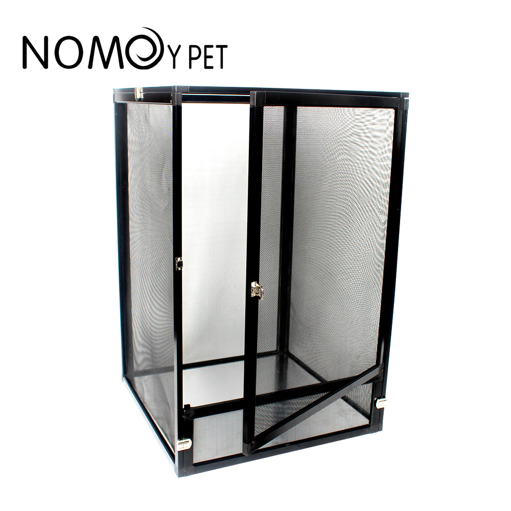 Detachable Reptile Habitat Tank Terrarium Aluminium Air Screen Cage Front Opening Door Full View for Lizard Chameleon terrareo