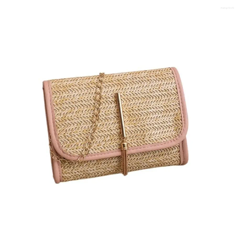 Shoulder Bags Womens Cross Body Bag Soft Woven Straw Ladies Summer Beach Handbag