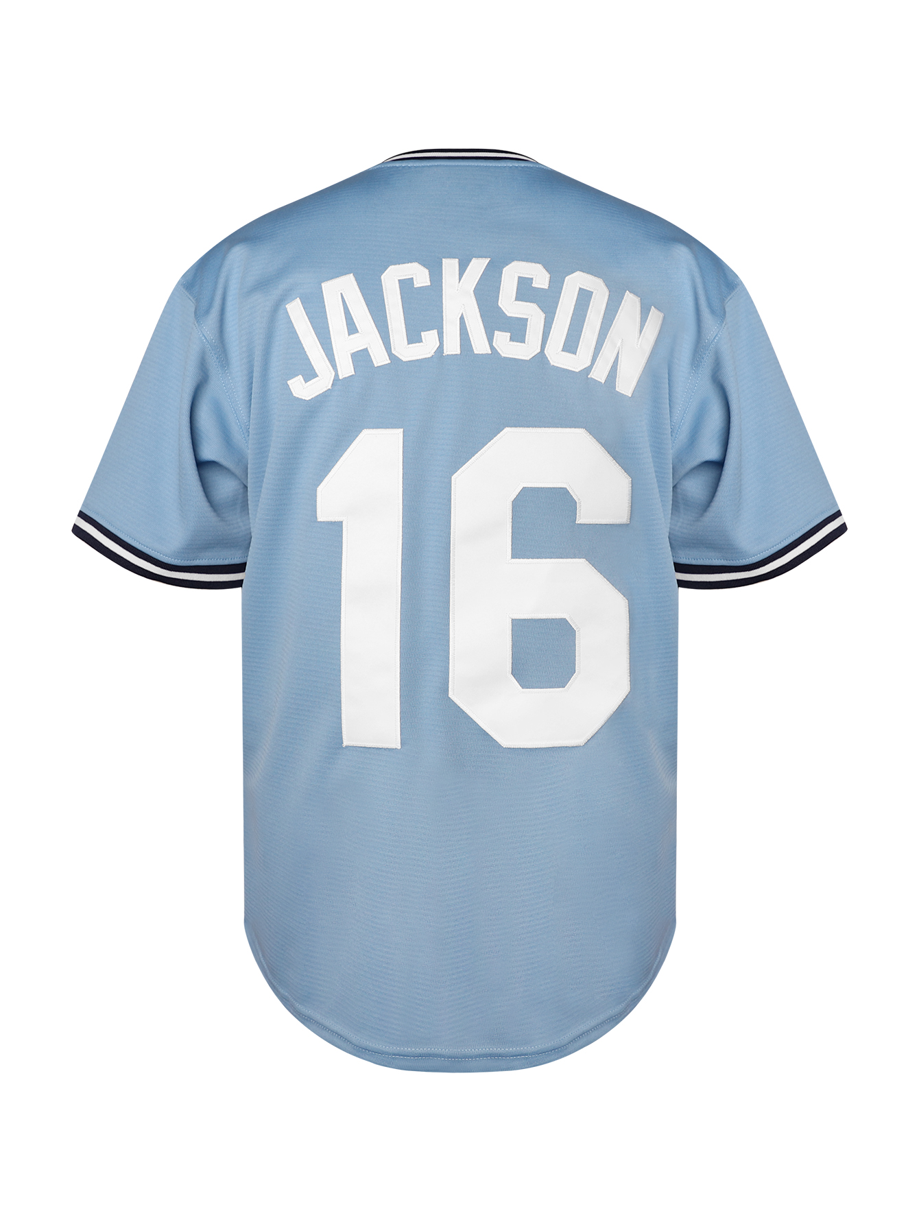Men's #16 JACKSON Embroidered Baseball Jersey - Casual V-Neck Button-Up Cardigan, Polyester, Machine Washable - Perfect for Sports & Casual Attir
